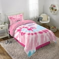 Barbie Kids Twin TieDye BedinaBag, Reversible Comforter and Sheets