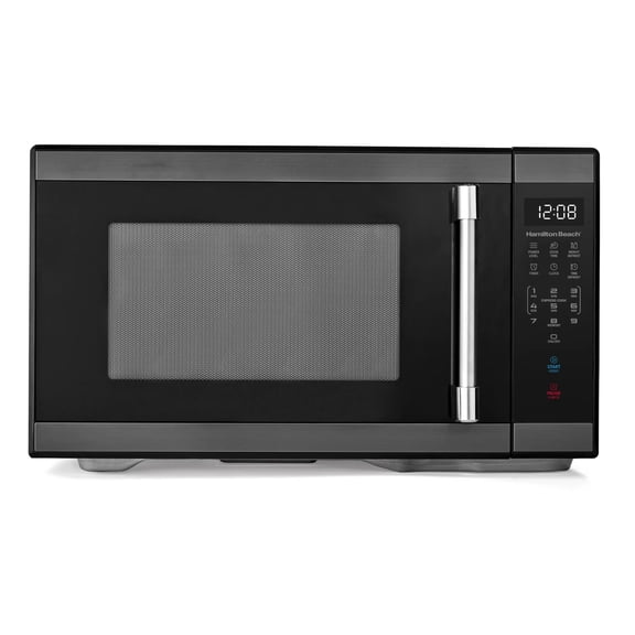 Open Box Hamilton Beach 1.1 cu ft Countertop Microwave Oven in Black Stainless Steel