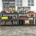 thumbnail image 2 of Metal Garage Storage Shelves Heavy Duty Shelving Unit 3 Tier Steel Adjustable Organizing Shelves 1500 LBS Capacity  Shelving Ideal for Garage Tote Pantry Basement Outdoor, 36”H*36”W*16”D, 2 of 7