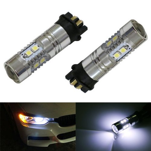 iJDMTOY (2) Xenon White Error Free PW24W LED Replacement Compatible With Volkswagen: MK7 Golf GTI; BMW: F30 3-Series 320i 335i Daytime (DRL) - Walmart.com