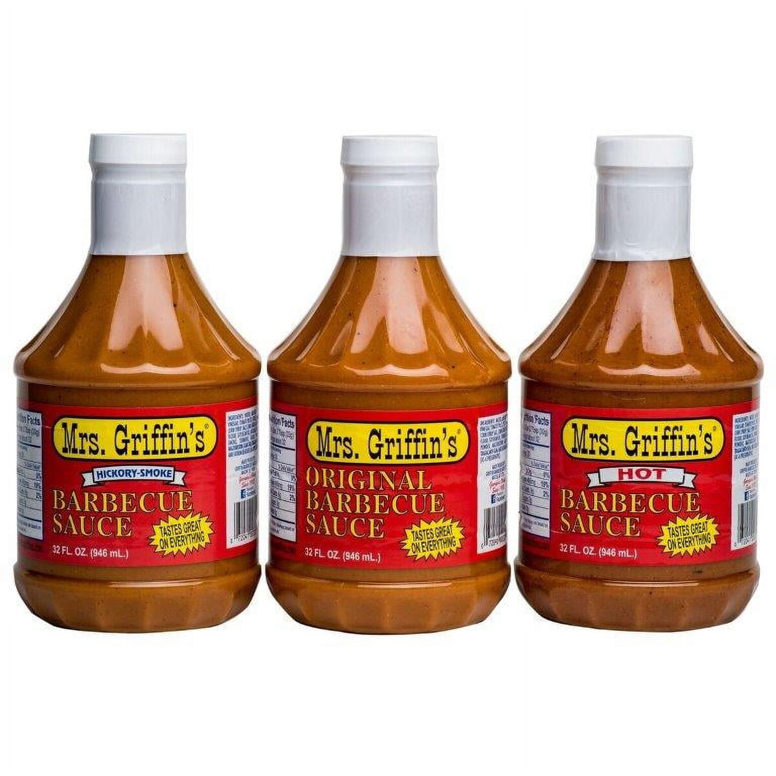 (3 pack) Mrs. Griffin's Barbecue Sauce, Tangy Mustard, Original, 32 fl. oz. Bottle