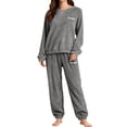 thumbnail image 4 of CQXIDFH Womens Pajama Sets Plus Size Thickened Coral Velvet Pajama Set Warm Winter Loungewear Large Casual Home Wear 2 Piece Lounge Set, 4 of 5