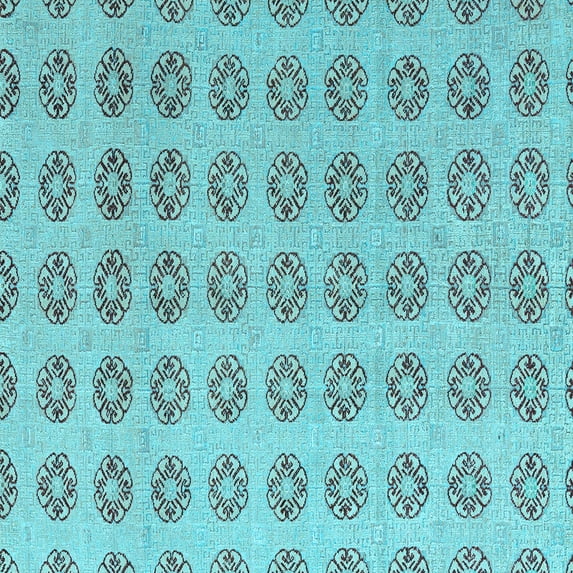 Ahgly Company Indoor Square Abstract Light Blue Modern Area Rugs, 4' Square