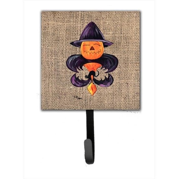 Halloween Pumpkin Bat Fleur de lis Leash Holder Or Key Hook