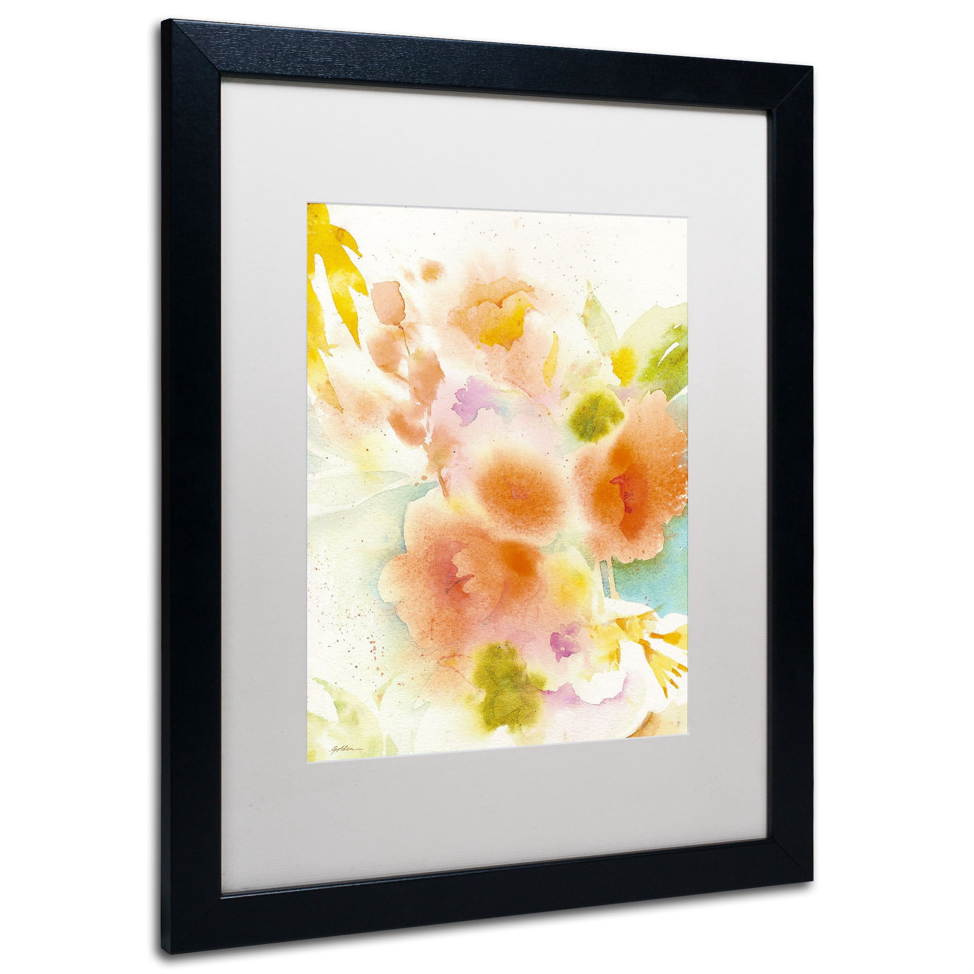 Trademark Fine Art "Orange Reflection" Canvas Art by Sheila Golden, White Matte, Black Frame