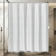 thumbnail image 4 of ajkijo Bohemian Solid Color Polyester Shower Curtain with Waterproof Design, Elegant Bathroom Decor White, 4 of 6