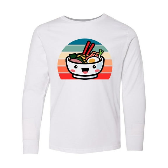 Inktastic Noodle Bowl Japanese Cute Ramen Kawaii Long Sleeve Youth T-Shirt