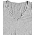 thumbnail image 4 of Women Notch Neck Long Sleeve T Shirts Slim Fitted Blouse Basic Ribbed Knit Tops, 4 of 5