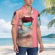 thumbnail image 3 of Fotbe Cool Cat Pink Sunglasses Camisa Hawaiana para Hombre Unisex – Camisa Casual de Verano con Botones de Manga Corta de Algodón y Lino,Medium, 3 of 7