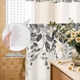 thumbnail image 3 of No Hook Shower Curtain, Grey Eucalyptus Shower Curtains for Bathroom with See Through Top Window, Farmhouse Weeping Leaves on Linen Waterproof & Washable Bath Curtain 60"x72", 3 of 9