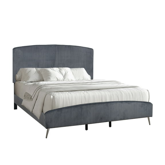 New Classic Furniture Kailani Wood King Upholstered Bed in Gray