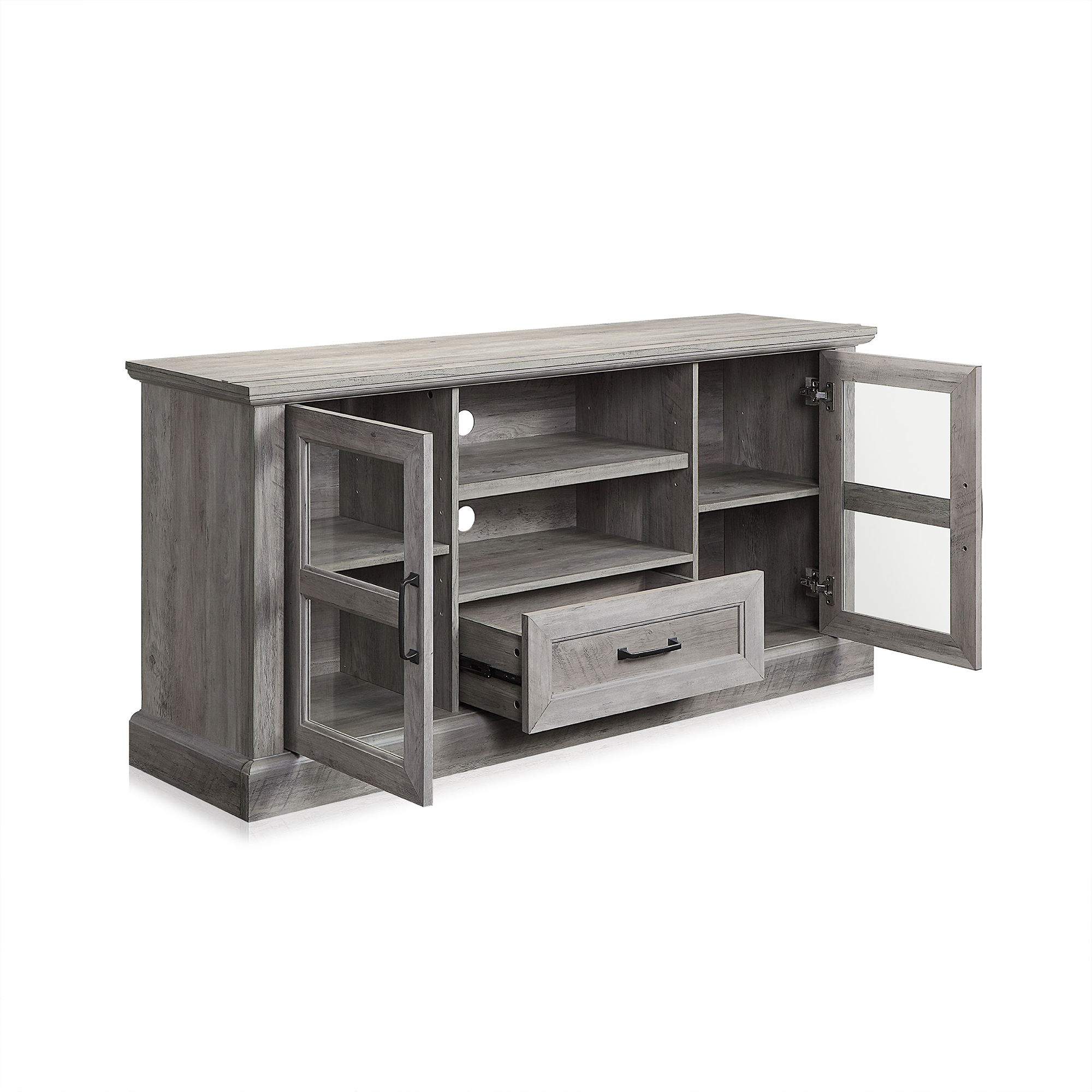 BELLEZE Rustic Modern TV Stand - Trussati (Gray Wash) - image 4 of 7