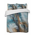 thumbnail image 2 of Turquoise Ombre Twin Size Down Alternative Comforter, Lightweight Comforter Quilt Bedding Set with Pillow Shams Brown Abstract Modern Gradient Retro Art All Seasons Bed Comforter Duvet Insert 68"x86", 2 of 7