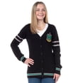 thumbnail image 5 of Harry Potter Womens' Slytherin House Crest Open Front Cardigan Juniors Knit Sweater, 5 of 8
