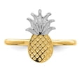 thumbnail image 5 of Solid 14k Yellow Gold Two Toned Pineapple Ring Band Size 6, 5 of 6