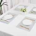 thumbnail image 7 of REGALWOVEN Placemats Set of 6 Trimmed Placemats for Dining Table Decor Indoor Outdoor Washable Kitchen Table Mat Wipe Clean Silver 18*12in, 7 of 7