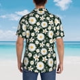 thumbnail image 3 of Lsque White Daisies and Bee pattern Hawaiian Shirt for Men, Unisex Summer Beach Casual Short Sleeve Button Down Shirts-Large, 3 of 9
