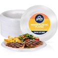 thumbnail image 2 of Supreme Select White Disposable Plastic Plates [Set of 200 | 10-inch Plates] Elegant Party Dinner Plates- Microwave Safe Plastic Dish Set- Sturdy Rimmed For Weddings, Parties, Kitchen Use, 2 of 7