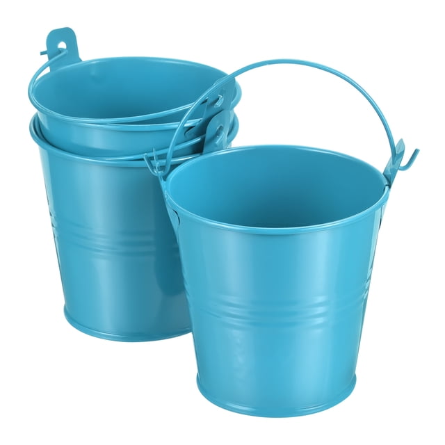 Cubos de Metal Pequeños Uxcell Coloridos para Suculentas Cesta Decorativa para Fiestas Azul 3 Paquete