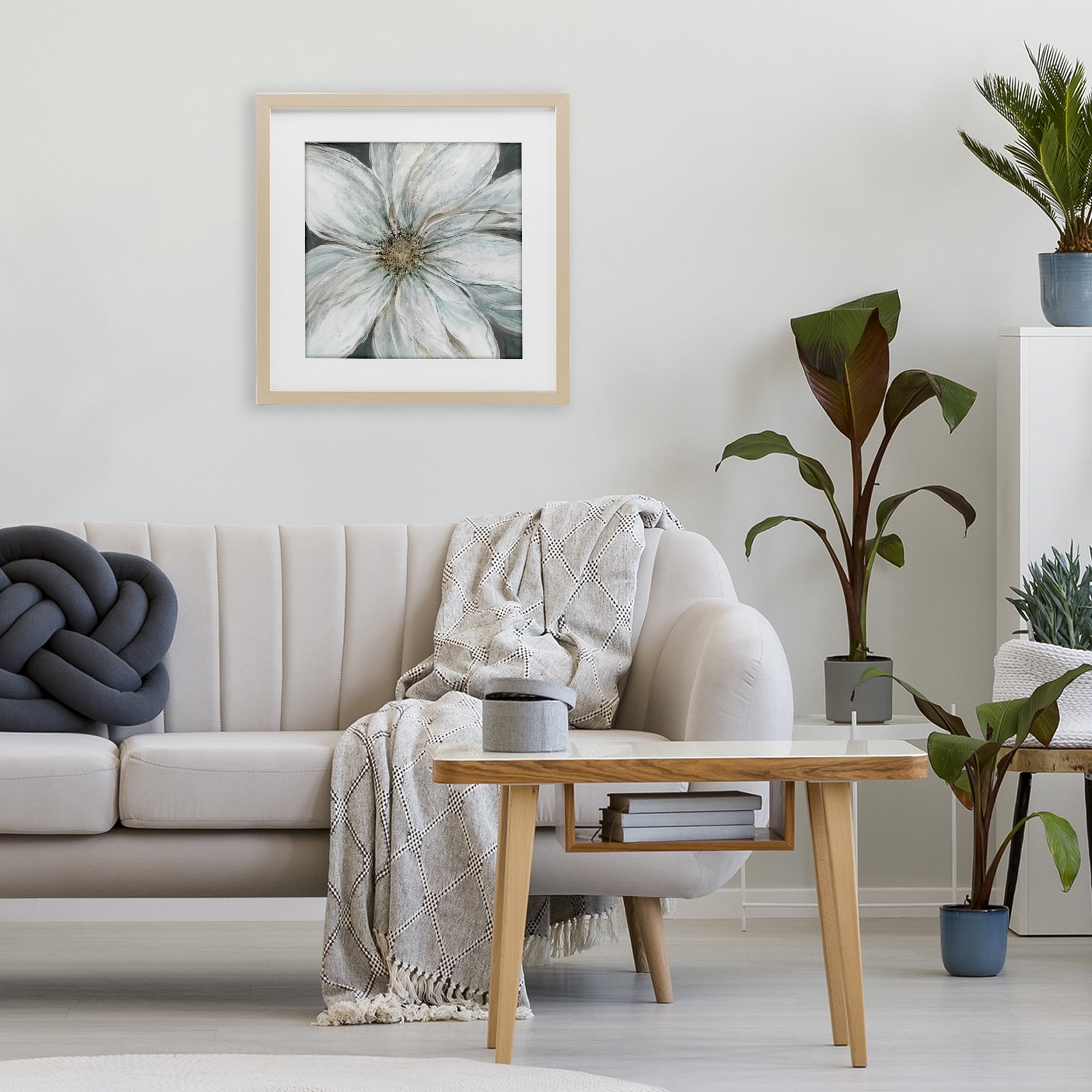 Stupell Industries Large White Flower Closeup Birch Framed Print Under Glass, design by Carol Robinson