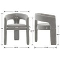 thumbnail image 5 of Guyou Modern Chenille Upholstered Dining Chair, Cute Barrel Side Armchair Kitchen Chair with Armrests and Back for Living Room Dining Room Bedroom, Grey, 5 of 10