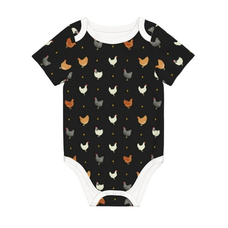 

Matuu Funny Chicken for Baby Short-Sleeve Bodysuit Soft Cotton Comfortable and Breathable Perfect for Newborns and Infants