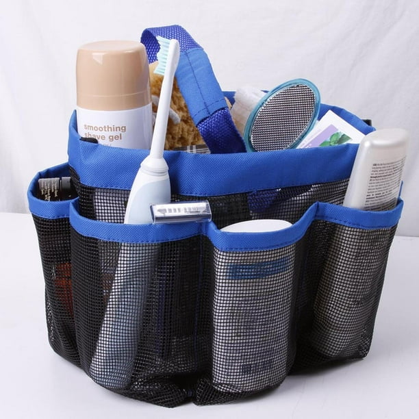 Aquaterior Portable Mesh Shower Caddy Tote with 8 Pockets Bathroom Carry Bag Shampoo Conditioner
