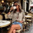 thumbnail image 5 of Womens Casual Rompers Summer Short Sleeve Polo V Neck Button Down Loose Fit Short Jumpsuits with Pockets, 5 of 5