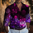 thumbnail image 1 of Camisa de manga larga colorida de alta calidad con cuello abotonado y moda informal para fiesta para hombre, 1 of 6