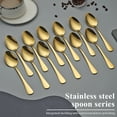 thumbnail image 3 of Jeaker Gold Dinner Spoons Set 12 Pieces,Stainless Steel Silverware Table Spoons Set ,Dishwasher Safe, 3 of 7
