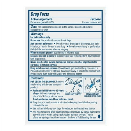 Murine Ear Wax Removal Drops, 0.5 oz Ear Drops Bottle 1 ct. (Pack of 6)