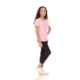 thumbnail image 5 of Pink Angel Girls 2-Pack Ribbed Graphic Tops. Rhinestone Tees, Soft Stretch Everyday Short Sleeve Shirts for Kids Girls, 5 of 7