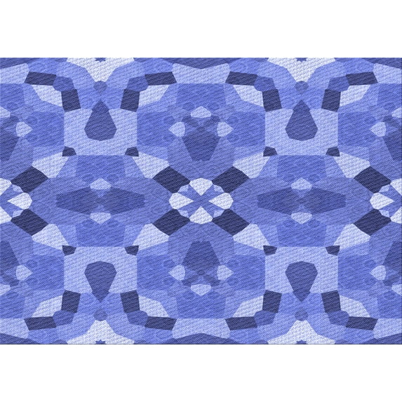 Ahgly Company Machine Washable Indoor Rectangle Transitional Denim Blue Area Rugs, 3' x 5'