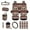 American Tribal Brown Cow Print, variant on Renewold American Tribal Wolf Dream Catcher 15 PCS Car Seat Cover Full Set with Steering Wheel Seat Belt Strap Covers Coasters Trash Bag Air Vent Storage Bag Rearview Mirror Cover Keychain