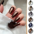 thumbnail image 4 of Dengmore Maillard Style Coffee Brown Mirror Glitter Effect Chromes Pigment Powder Manicure Tips With Sponge Applicators DIY Manicure Salon Nail Dip Powder Nail Kit, 4 of 4