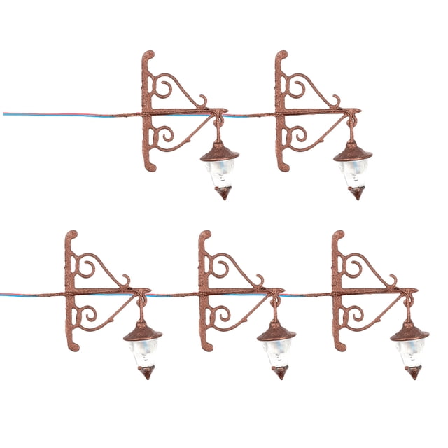 5 Pcs Mini Lampes Murales en Acier Inoxydable Matériau ABS pour Usage Domestique Brun Foncé Petite Taille