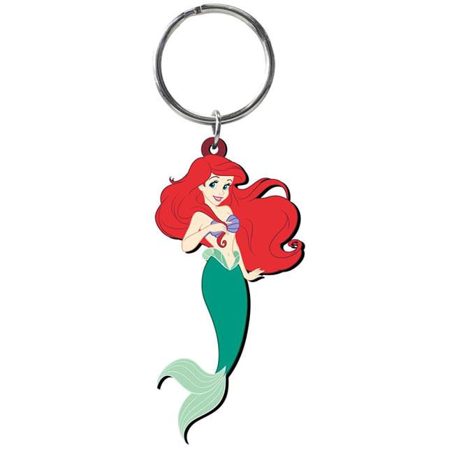 INS Disney Princess Snow White Mermaid Metal Keychain Car Key Ring Pendant Gift 