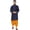 Navy-Orange, variant on Mens Bollywood Style Indian Handmade Silk Blend Ethnic Party Wear Dhoti Kurta