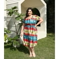 thumbnail image 2 of TIYOMI Womens Plus Size Dress Rainbow Tie Dye Summer Elegant Dress Short Sleeve V Neck Dress Colorful Vacation Holiday Dress Casual Loose Fit Dress XL 14W 16W, 2 of 6