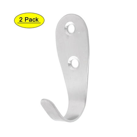 

Door Screw Fixed Single Metal Clothes Wall Hooks 2.3 Length 2pcs