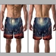 thumbnail image 3 of luoweisi Men's Beach Shorts Quick Dry Swim Trunks with Mesh Lining Galaxy XL, 3 of 5