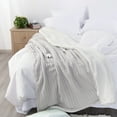 thumbnail image 2 of Flxxie Cotton Cable Knitted Twin Blanket, Sherpa Fleece Twin Blanket Dual Sided (Silver Gray, 60" x 80"), 2 of 5