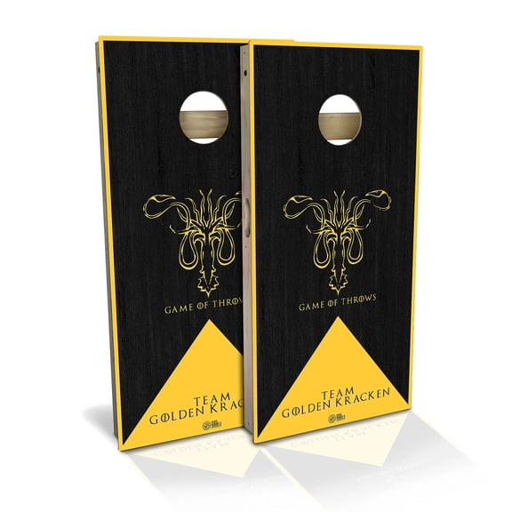 Skip's Garage | Team Golden Kracken Cornhole Board Set | Includes Boards & Bags | Choose Your Size & Accessories