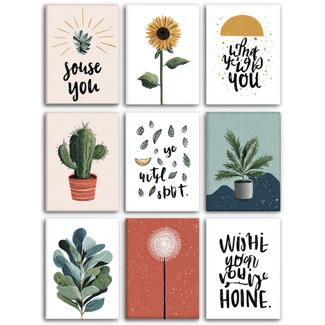 Botanical Motivational Quotes Canvas Wall Art 15.75x11.81 Inches