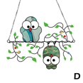 thumbnail image 1 of Stained Cartoon Bird Metal Glass Panel Birds Window Hanging Home Dec B0O4, 1 of 9
