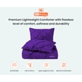 thumbnail image 3 of Super King Comforter Pinch Purple 300 GSM Plush Siliconized Microfiber Fill Duvet Insert Box Stiched Quilted Fluffy Soft 600 TC Egyptian Cotton Shell with Piping & Pillowcases, 3 of 8