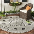 thumbnail image 2 of SAFAVIEH Courtyard Floella Geometric Indoor/Outdoor Area Rug, Grey/Black, 4' x 4' Round, 2 of 9