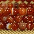 thumbnail image 3 of Bracelet Extensible Unisexe en Perles Rondes 6 mm en Agate Rouge Rêve Naturelle, 3 of 4