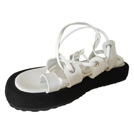 

PEASKJP Sandals Women Sandal for Women – Lightweight Rubber Outsole for Long-Lasting Wear (White 8.5)