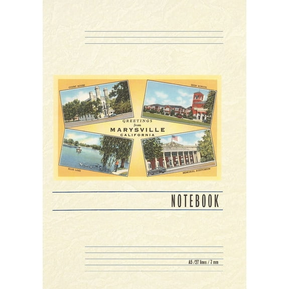 Vintage Lined Notebook Greetings from Marysville (Paperback)